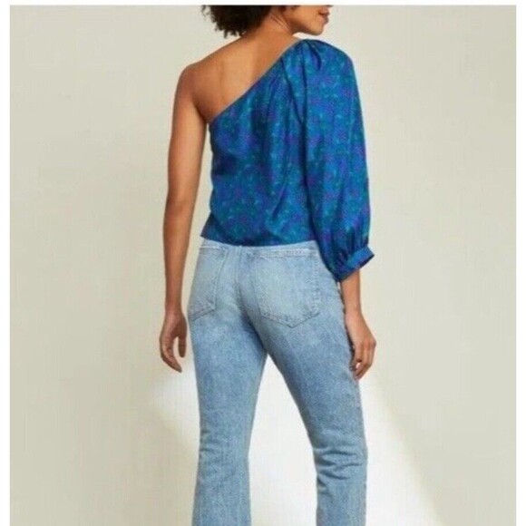 Veronica Beard Lyric Silk Top In Cobalt Multi Sz 6 New - Picture 2 of 11